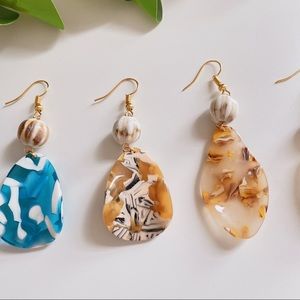 Acrylic acetate ceramic statement earrings
